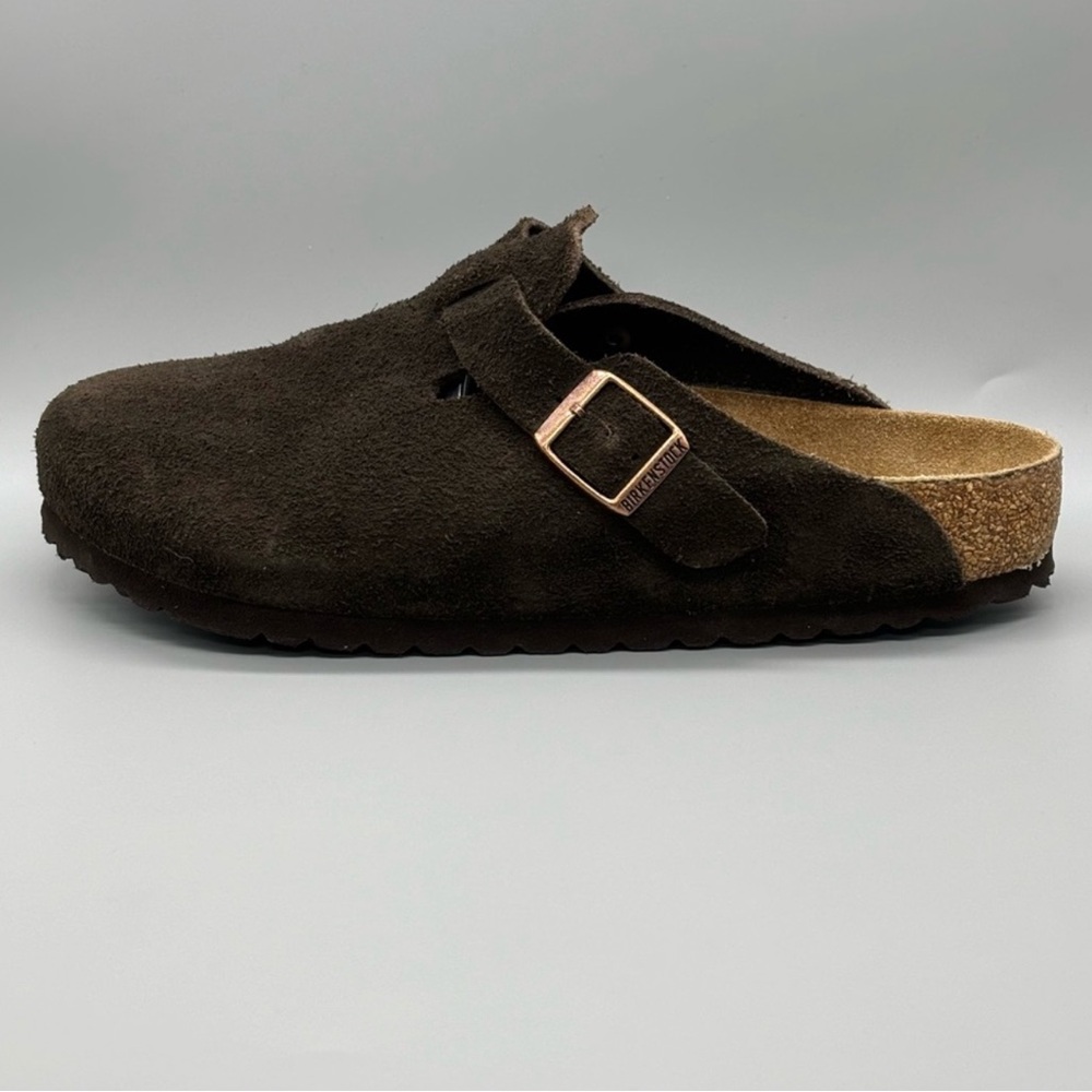Birkenstock Boston Suede Clogs Mocha Brown Size 39 Women Size 8-8.5 US Leather